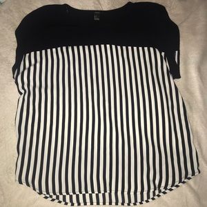 Forever 21 striped black and white blouse